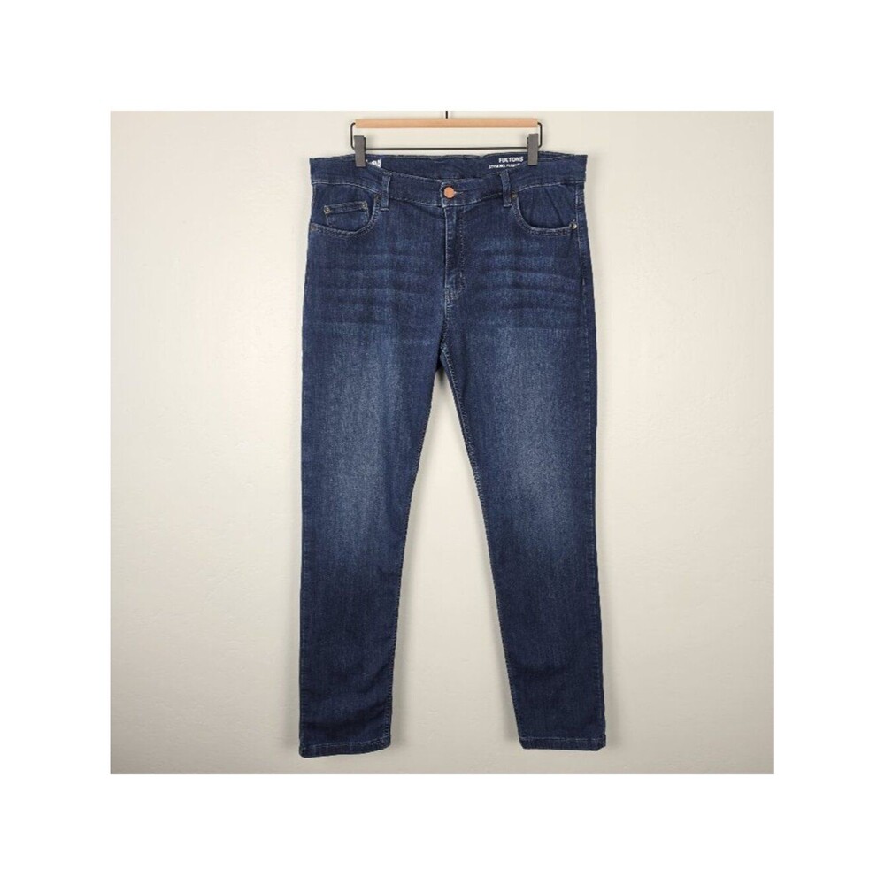 Mugsy Fultons Jeans Stretch Blue Size 38x34 Measured Inseam 32.5" FLX3NFU
